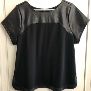LANE BRYANT - BLACK PLEATHER TOP